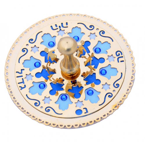 Blue Children Hamsa Dreidel by Ester Shahaf