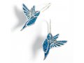 Blue Hummingbird Silver Earrings