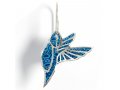 Blue Hummingbird Silver Earrings