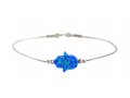 Blue Opal Hamsa Silver Bracelet