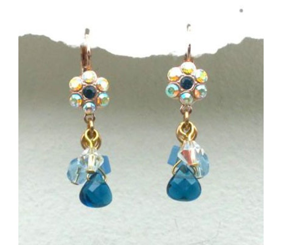 Blue Raindrop Cluster Earrings by Edita