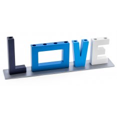 Blue, White and Black LOVE Chanukah Menorah - Israel Museum