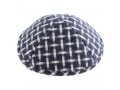 Blue and White Woven Design Cloth Kippah