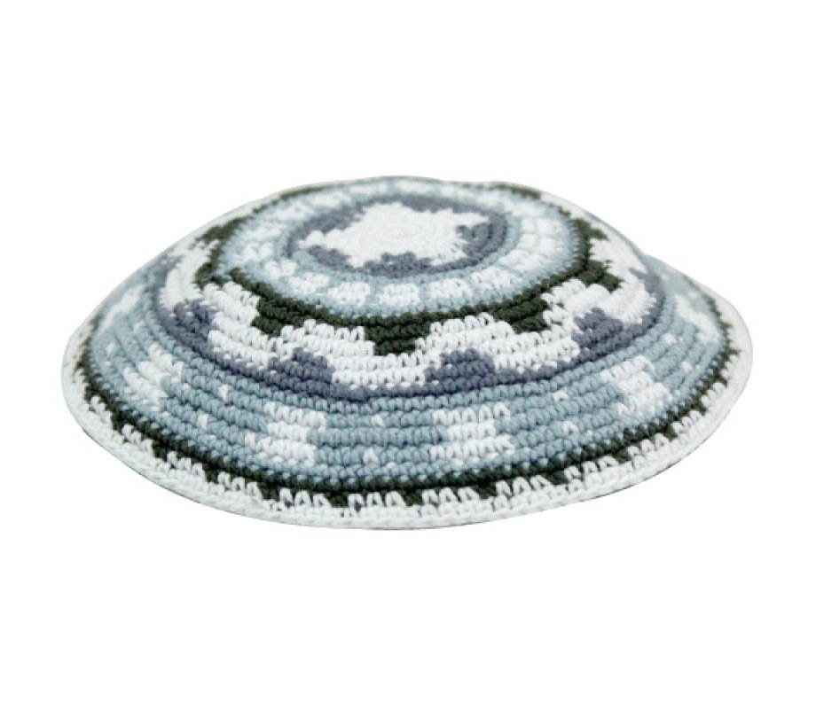 Blue-Green DMC Knitted Kippah