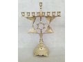 Bronze Antique Looking Chanukah Menorah with Cutout Star of David