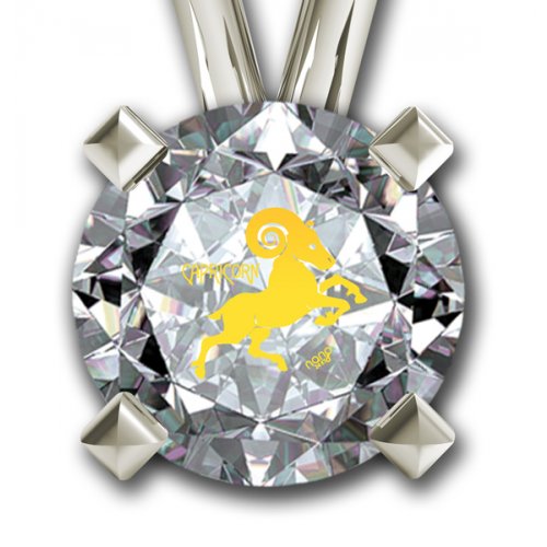 Capricorn Zodiac Pendant by Nano Jewelry- Silver