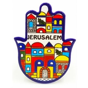 Shalom Israel Ceramic Glass Magnet For Fridge MAG104 – Zuluf