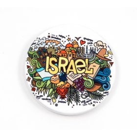 Shalom Israel Ceramic Glass Magnet For Fridge MAG104 – Zuluf