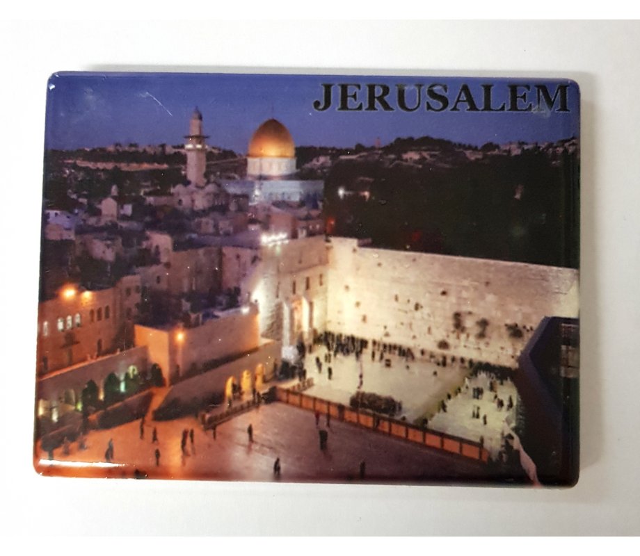 Ceramic Magnet - Western Wall and Jerusalem at Night
