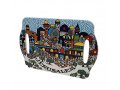 Ceramic Serving Tray with Jerusalem View in Colorful Armenian Art Style