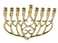 Chanukah Menorah in Brass with Swirling Design, for Candles - 9 Inches