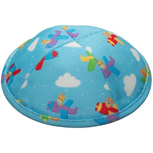 Children's Airplane Design Flat Cloth Kippah