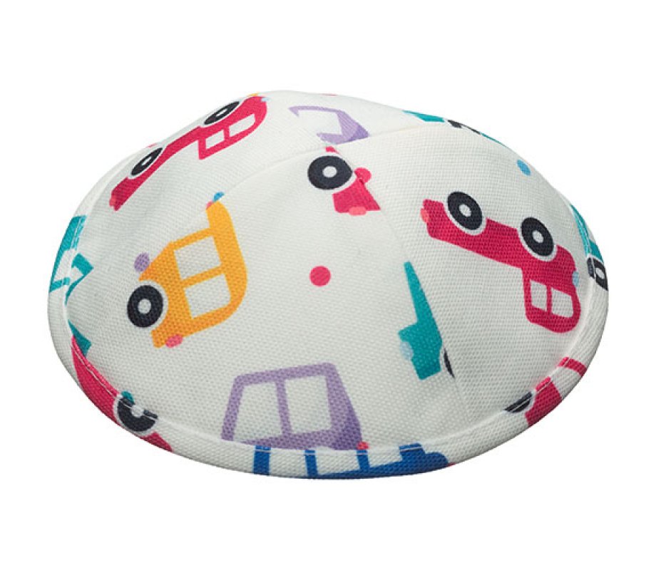Children's Car Design Flat Cloth Kippah