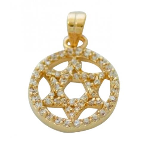 Circle Star of David Pendant