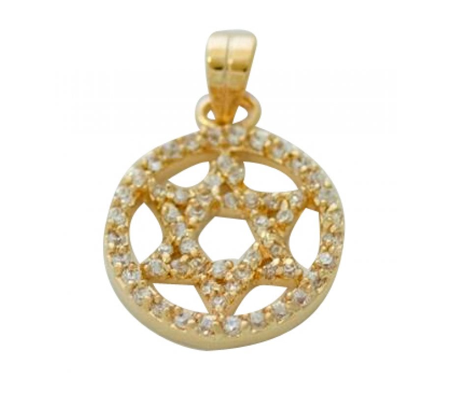 Circle Star of David Pendant