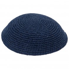 Classic Blue Knitted Kippah - Available in 2 sizes