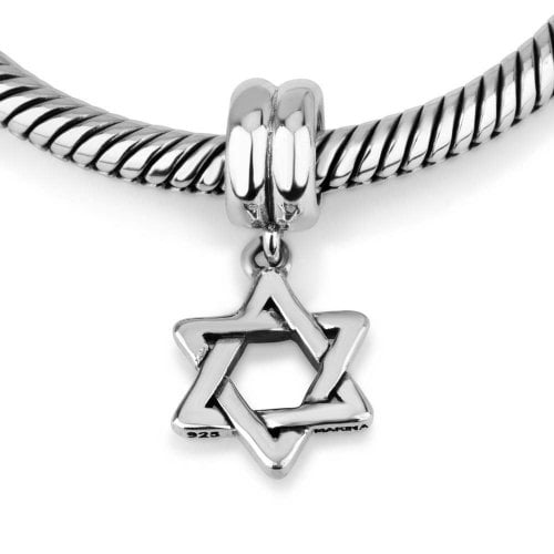 Classic Dangling Silver Star of David Charm