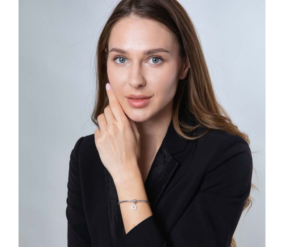 Classic Dangling Silver Star of David Charm