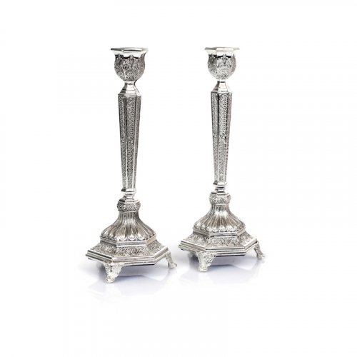 Classic Filigree Silver Plated Candlesticks