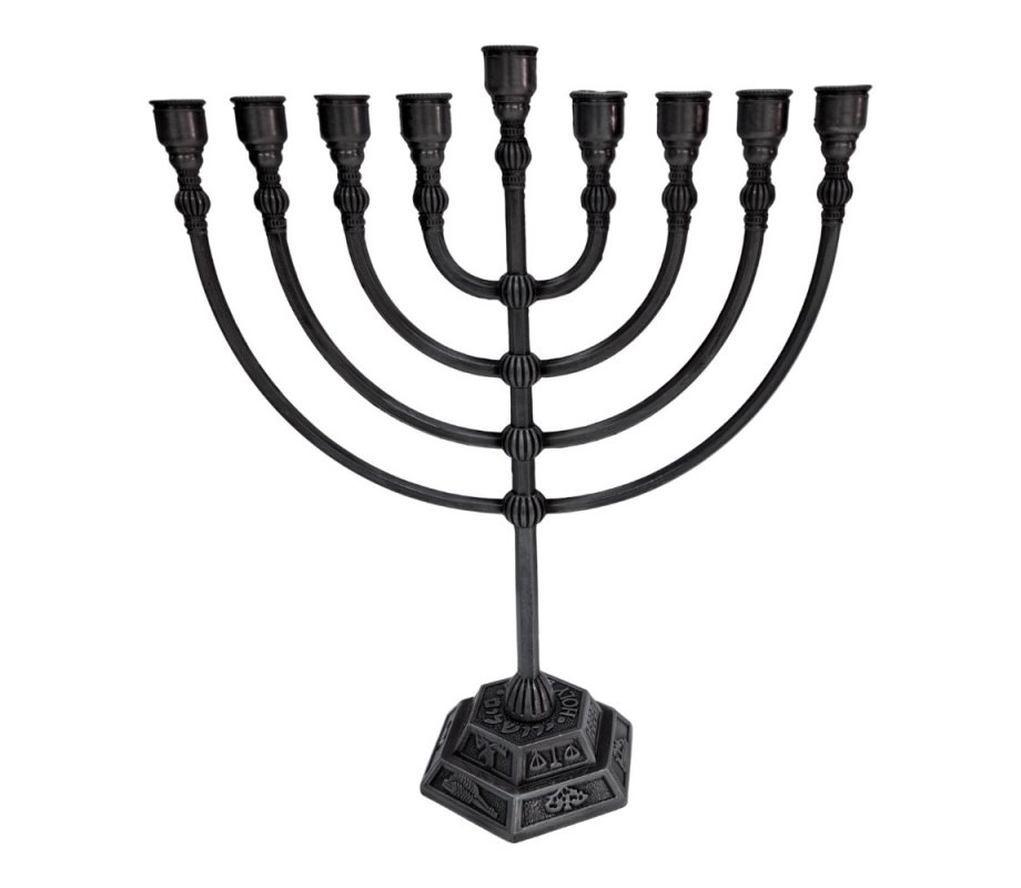 Classic Pewter Color Chanukah Menorah