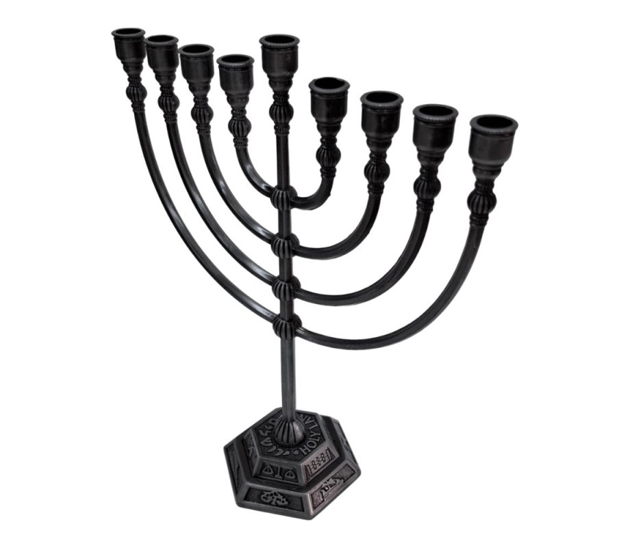 Classic Pewter Color Chanukah Menorah