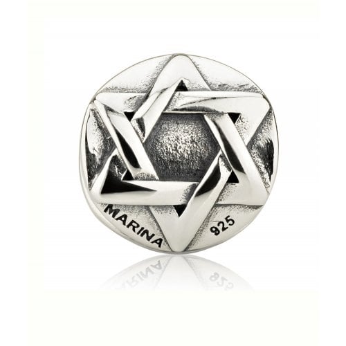 Classic Round Silver Star of David Charm