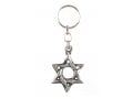 Classic Silver Star of David Keychain - Pewter