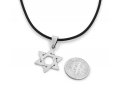 Classic Star of David Necklace on Black Rubber Cord