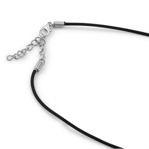 Classic Star of David Necklace on Black Rubber Cord