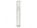 Classic Transparent Plastic Mezuzah Case  Silver Shin