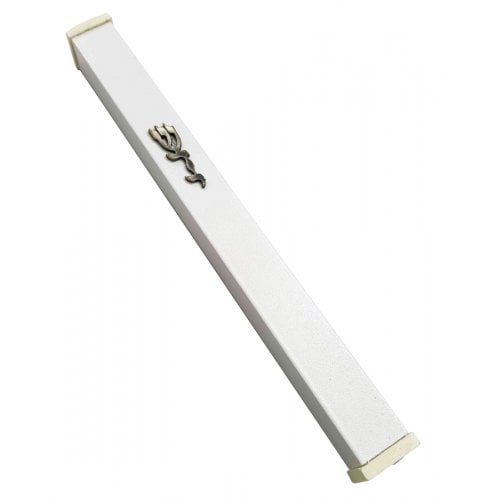 Classic White Aluminum Mezuzah - Shin Daled Yud Letters