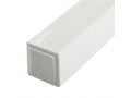 Classic White Plastic Mezuzah Case, Silver Shin - for Scroll of 12 cm Length