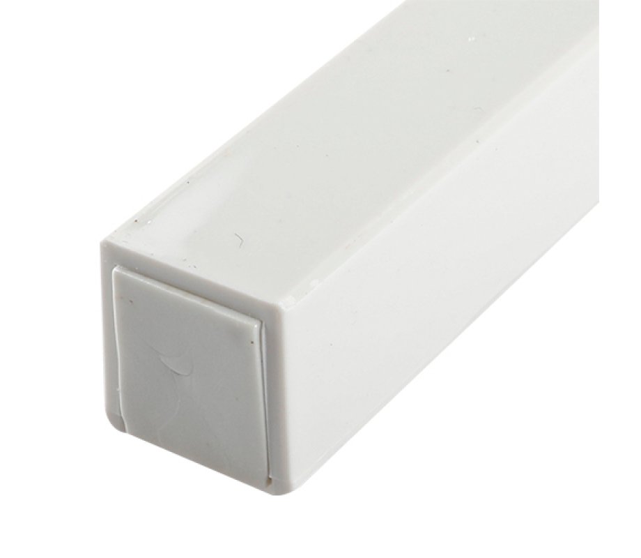 Classic White Plastic Mezuzah Case, Silver Shin - for Scroll of 12 cm Length