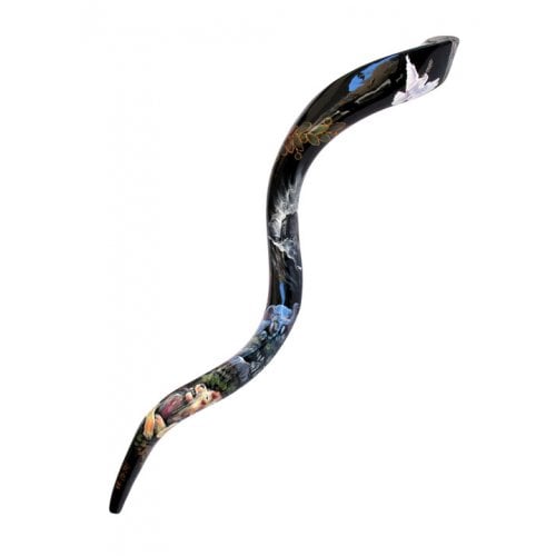 Collectors Hand Painted Yemenite Shofar - Noah's Ark