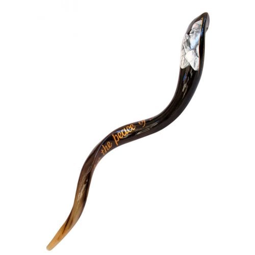 Collectors Hand Painted Yemenite Shofar - Peace of Jerusalem