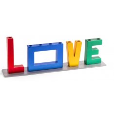 Colorful LOVE Chanukah Menorah - Israel Museum