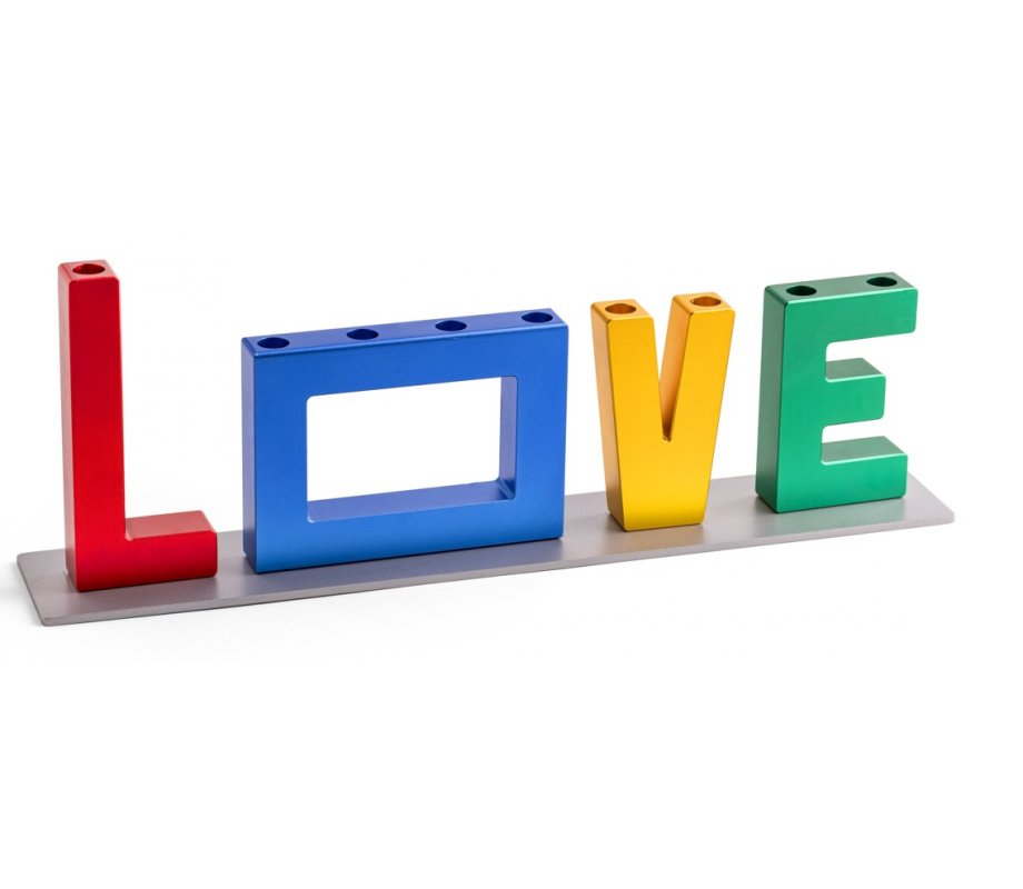 Colorful LOVE Chanukah Menorah - Israel Museum
