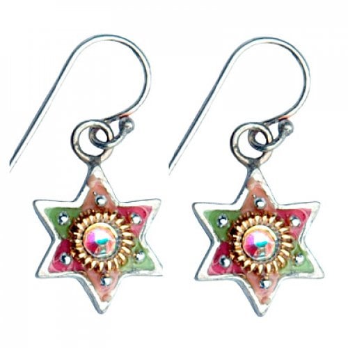 Colorful Star of David Earrings by Ester Shahaf