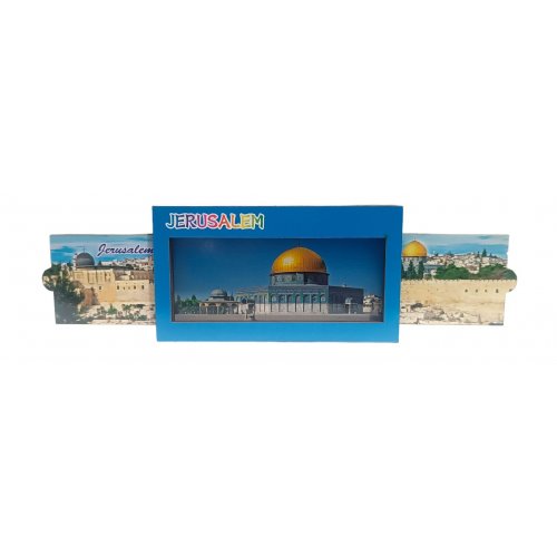 Colorful Wood Magnet with Pull-Out Sides  Dome of the Rock and Jerusalem