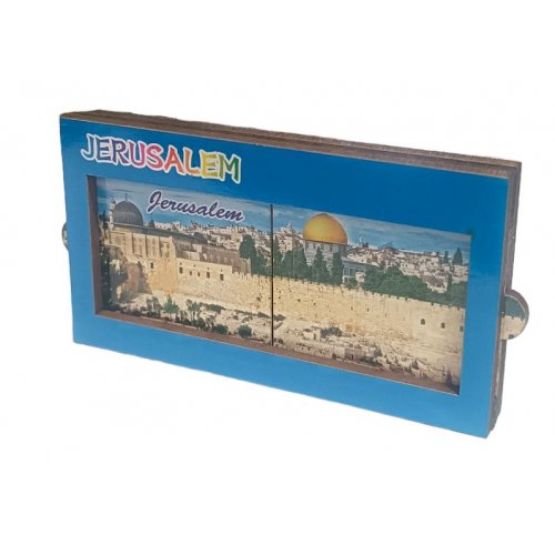 Colorful Wood Magnet with Pull-Out Sides  Dome of the Rock and Jerusalem