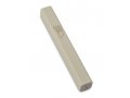 Cream Colored Wood Mezuzah Case with Gold Shin Outline