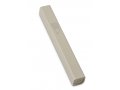 Cream Colored Wood Mezuzah Case with Silver Shin Outline