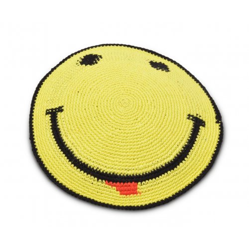 DMC Cotton Hand Knitted Kippah - Lively Smiley Design