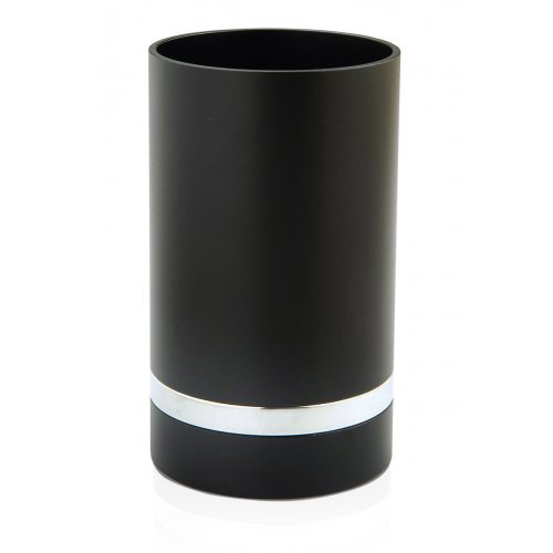 Dabbah Judaica Anodized Aluminum Silver Line Kiddush Cup - Black