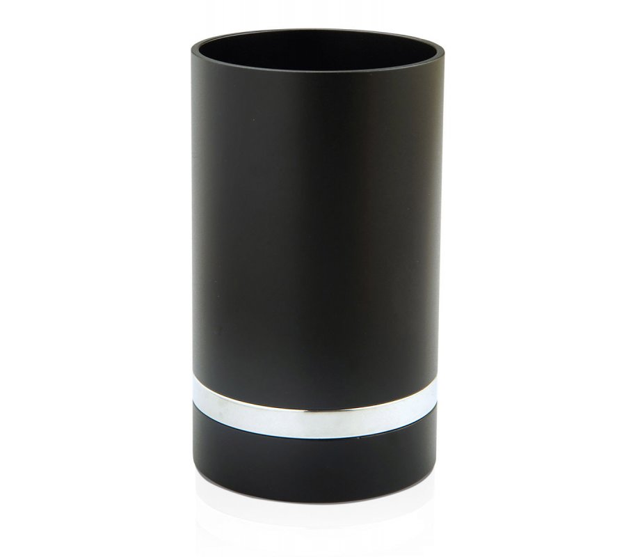 Dabbah Judaica Anodized Aluminum Silver Line Kiddush Cup - Black
