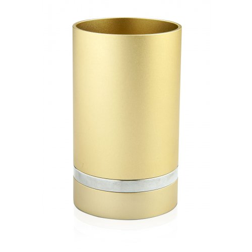 Dabbah Judaica Anodized Aluminum Silver Line Kiddush Cup - Champagne