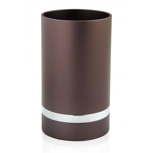 Dabbah Judaica Anodized Aluminum Silver Line Kiddush Cup - Gray
