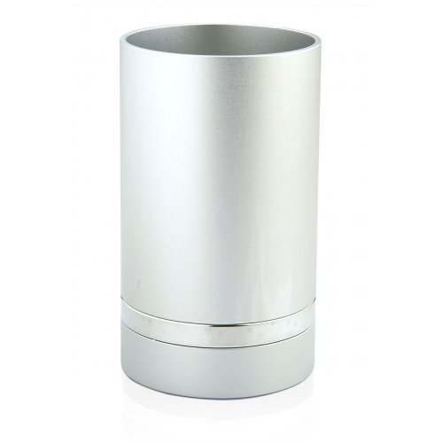 Dabbah Judaica Anodized Aluminum Silver Line Kiddush Cup - Silver