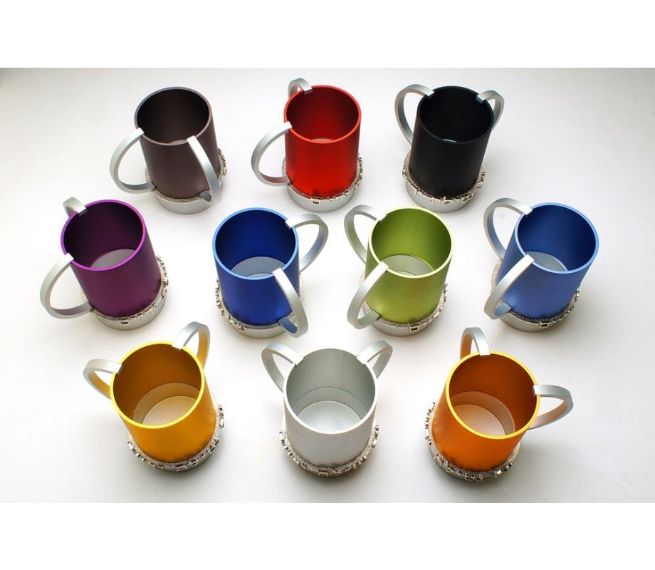 Dabbah Judaica Wash Cup Netilat Yadaim Anodized Aluminum - Black