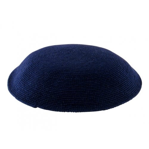 Dark Blue DMC knitted Kippah